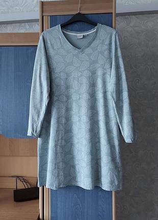 Тонкая, нежная ночная рубашка из трикотажа из хлопка, 48-50, blue motion