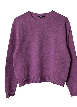 Светр uniqlo вовняний темно-сливовий розмір l