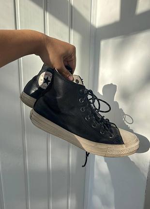 Кеди converse chuck taylor all star високі шкіряні чорні