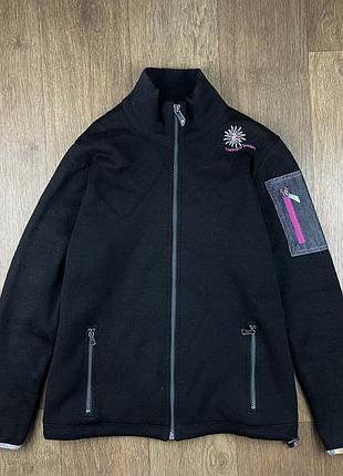 Куртка ivanhoe of sweden windbreaker чорна жіноча фліска осіння утеплена шерстяна кофта трекінгова haglofs dale of norway peak performance вітровка