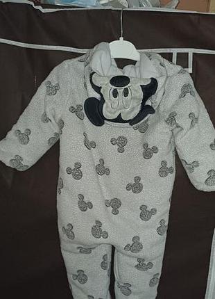 Чоловічок disney сірий флісовий з міккі маусом