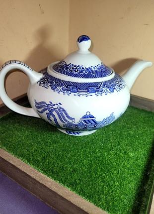 Винтажный заварочный чайник wood &amp; sons "willow", англия 1940-50 гг.