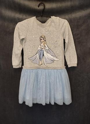 Дитяча сіро блакитна сукня з ельзою.disney .