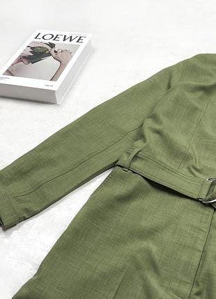 Женский шерстяной брючный комбинезон h&m защитного оттенка хаки с поясом и брюками-палаццо s хаки зеленый 9