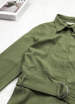 Женский шерстяной брючный комбинезон h&m защитного оттенка хаки с поясом и брюками-палаццо s хаки зеленый 8