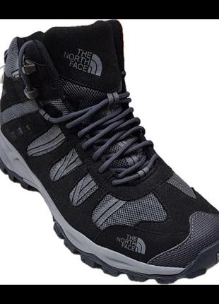 Чоловічі трекінгові черевики the north face sakura mid gtx  у чорному кольорі з сірими текстильними вставками.розмір:42