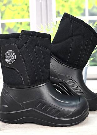 Чоботи чоловічі піна зимові dago style чорні з хутряною вставкою 6187