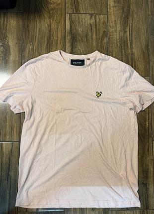 Футболка чоловіча lyle & scott l ніжно-рожева | 100% бавовна | вишитий логотип орел | premium casual | ідеал
