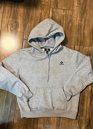 Худі converse star chevron сіра меланж | оригінал | oversize | толстовка з капюшоном | стан ідеальний