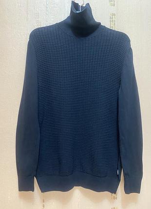 Мужской хлопковый гольф cavallaro napoli (maranello rollneck), премиум, черный - размер m, идеальное состояние!