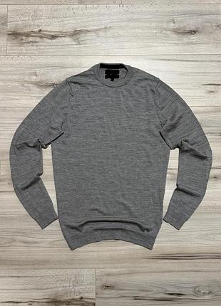 Серый джемпер свитер из шерсти мериноса maison cinqcent merino wool knit sweater, s, оригинал