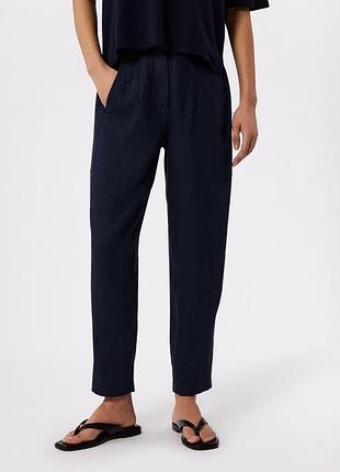 100% льняні штани m&s collection regular fit брюки