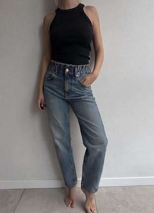 Джинси жіночі pull&bear блакитні розмір 34 з високою посадкою