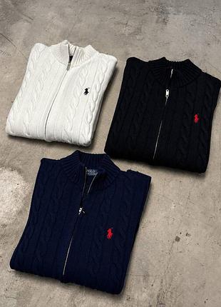 Кардиган polo ralph lauren на блискавці з в'язкою косичка