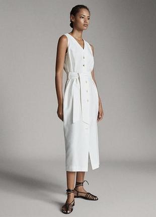 Льняное платье massimo dutti
