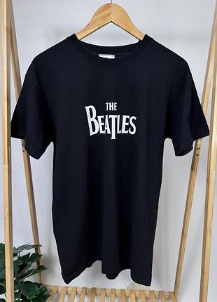 Чорна футболка the beatles / ліцензійний мерч 2016 / fruit of the loom heavy cotton (розмір l)
