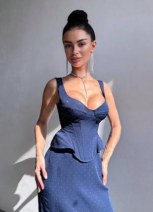 ✨ эффектный комплект: корсет + юбка миди ❤️