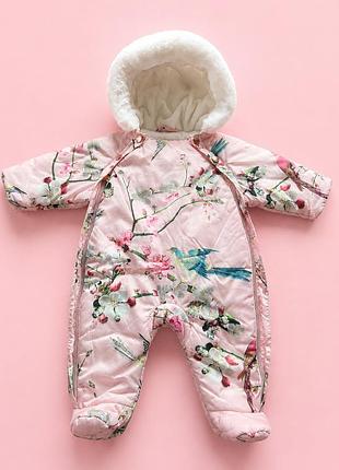 Дитячий суцільний комбінезон ted baker рожевий з принтом