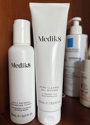 Засоби для догляду за обличчям medik8 pore cleanse gel intense та daily refresh balancing toner 150 мл