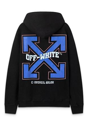 Мужское черное худи off-white s-xxl