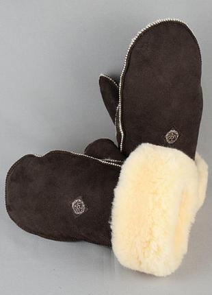 Рукавиці зимові ugg australia mittens chocolate v2 замшеві хутро овчина цегейка австралія оригінал розмір xl                      emu bearpaw roeckl