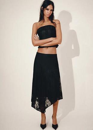 Спідниця жіноча чорна асиметрична zara new
