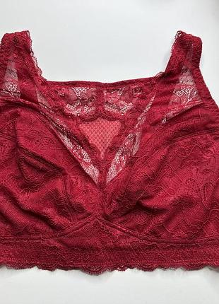 Бюстгальтер браллет мереживний мʼяка чашка bonprix collection  - бордовий, рр 95c