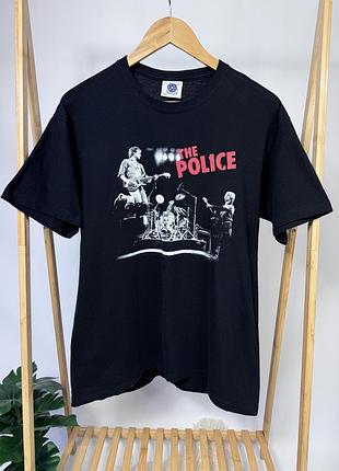 Вінтажна чорна футболка the police тур 2007/08 оригінал / концертний мерч рок бавовна l