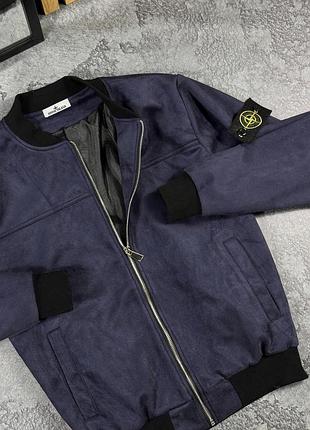Stone island демисезонный бомбер синий s-xxl