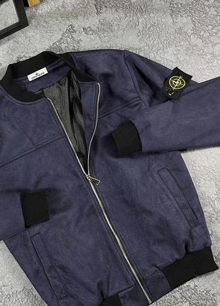 Stone island бомбер синий s-xxl демисезонный