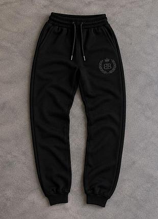 Зимові чорні штани флісові balenciaga розміри m, xl, xxl