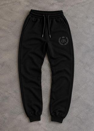 Чорні зимові штани флісові balenciaga m, xl, xxl