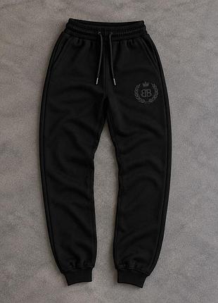 Чорні штани balenciaga з флісу на зиму m, xl, xxl