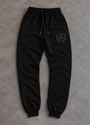 Штани флісові чорні balenciaga на зиму m, xl, xxl