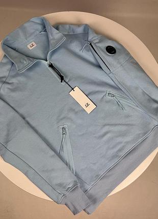 Брендовый свитшот c.p. company голубой, размеры m, l, xl, xxl