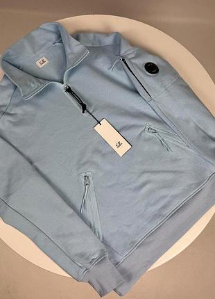 Голубой свитшот от c.p. company, размеры m, l, xl, xxl