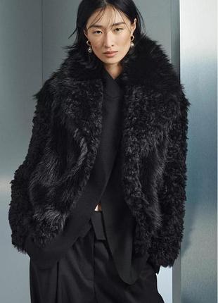 Шуба жіноча zara, чорна, нова, розмір m. колекція преміум.