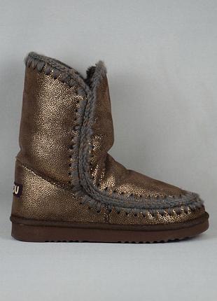 Mou eskimo 24 bronze metallic угги ботинки женские зимние мех овчина цигейка металлизированные бронзовые оригинал 39 р/25 см inuikii ugg emu