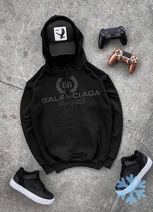 Флісове худі balenciaga чорного кольору, зима, s-xxl