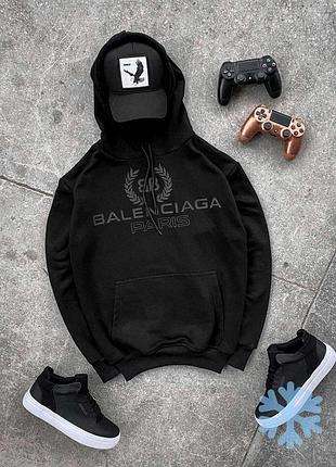 Balenciaga зимове флісове худі чорного кольору, s-xxl