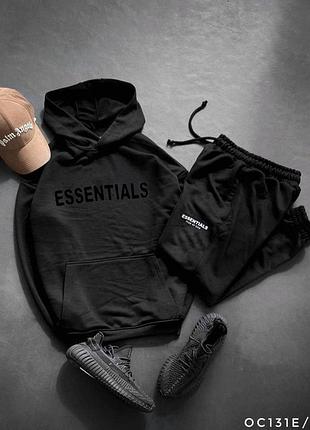 Мужской костюм флисовый essentials черный размер xxl