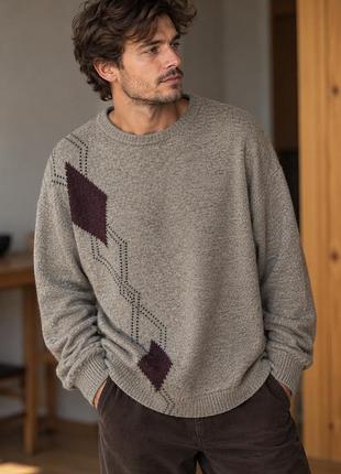 Стильний чоловічий светр marks & spencer із натуральної вовни ягняти (lambswool).