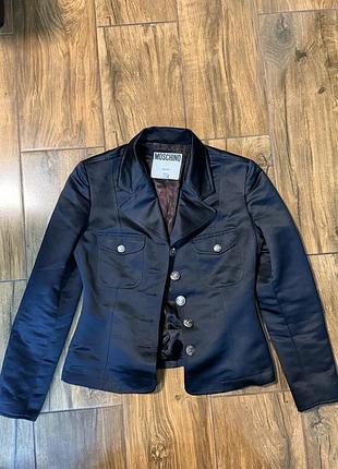Moschino jeans оригінальний жіночий жакет піджак чорний приталений люкс made in italy mw4-223