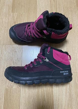 Дитячі зимові трекінгові черевики quechua sh100 warm mid waterproof