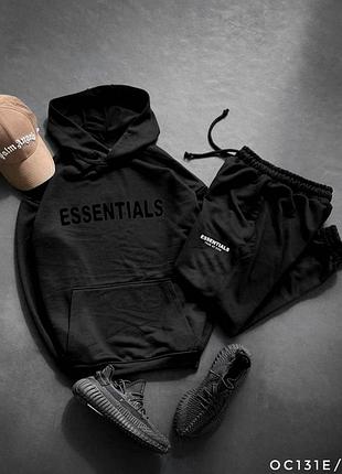 Essentials черный костюм мужской флис xxl