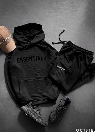 Черный костюм мужской флисовый essentials xxl