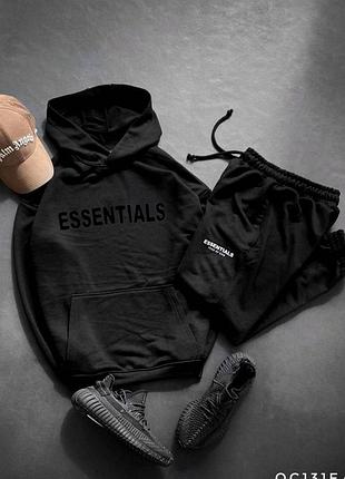 Флисовый костюм essentials черного цвета xxl мужской