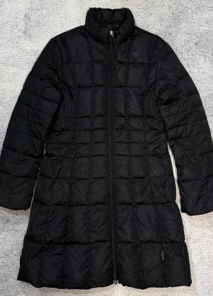 Жіночий довгий пуховик moncler вінтаж чорний пальто розмір 2 (m/s)