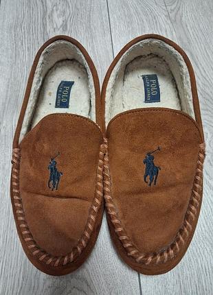 Капці чоловічі polo ralph lauren замшеві коричневі