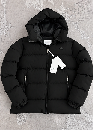 Куртка lacoste чорна s, m, l, xl, xxl зима